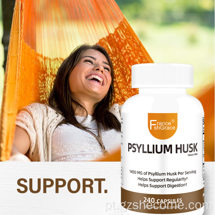 Shecome Psyllium Husk Cápsulas Saúde Digestiva